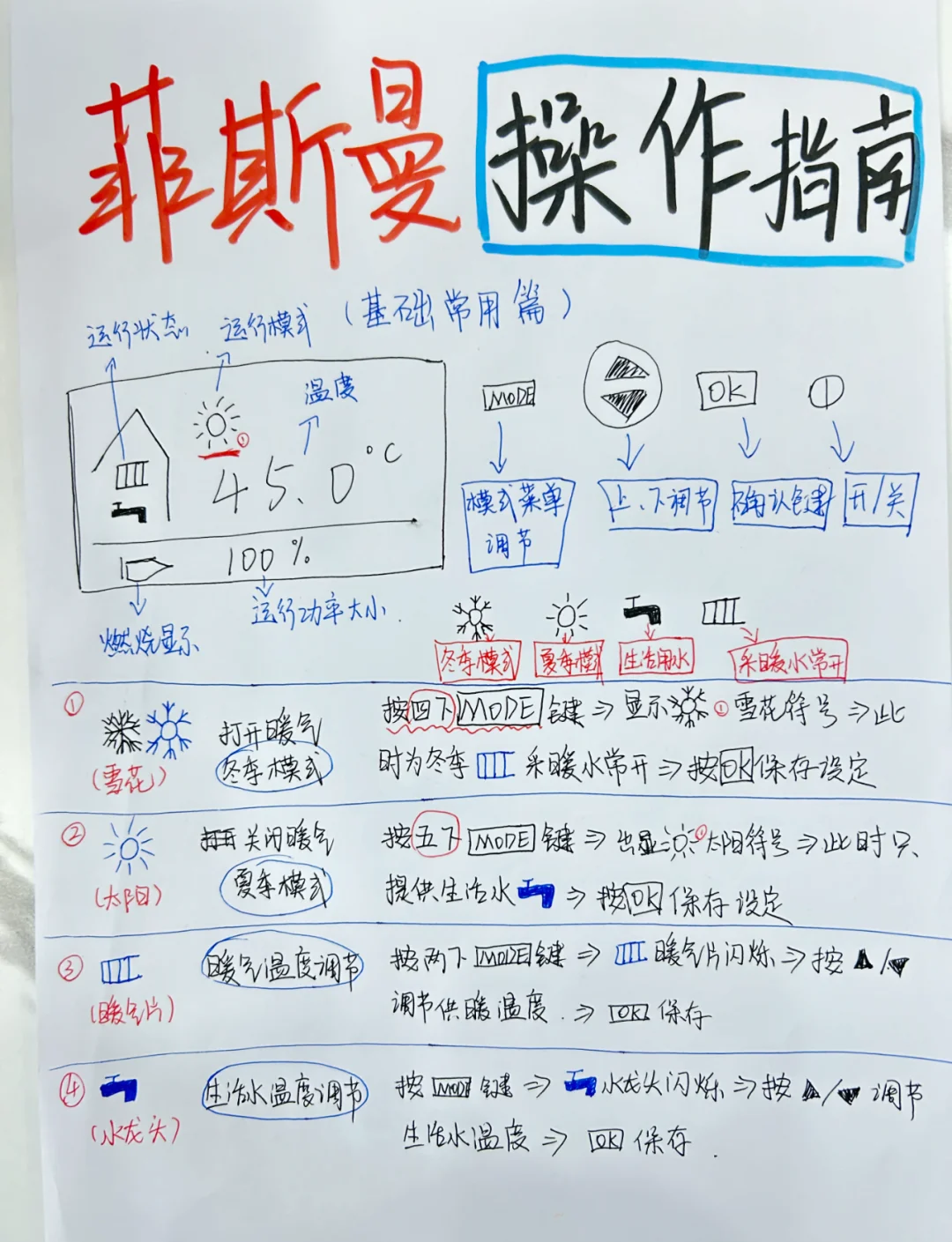 壁挂炉上按键使用方法图解