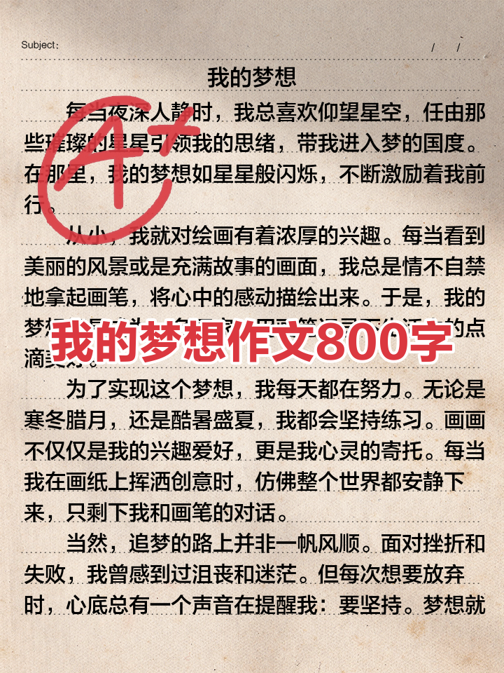 我的梦想作文300字初中