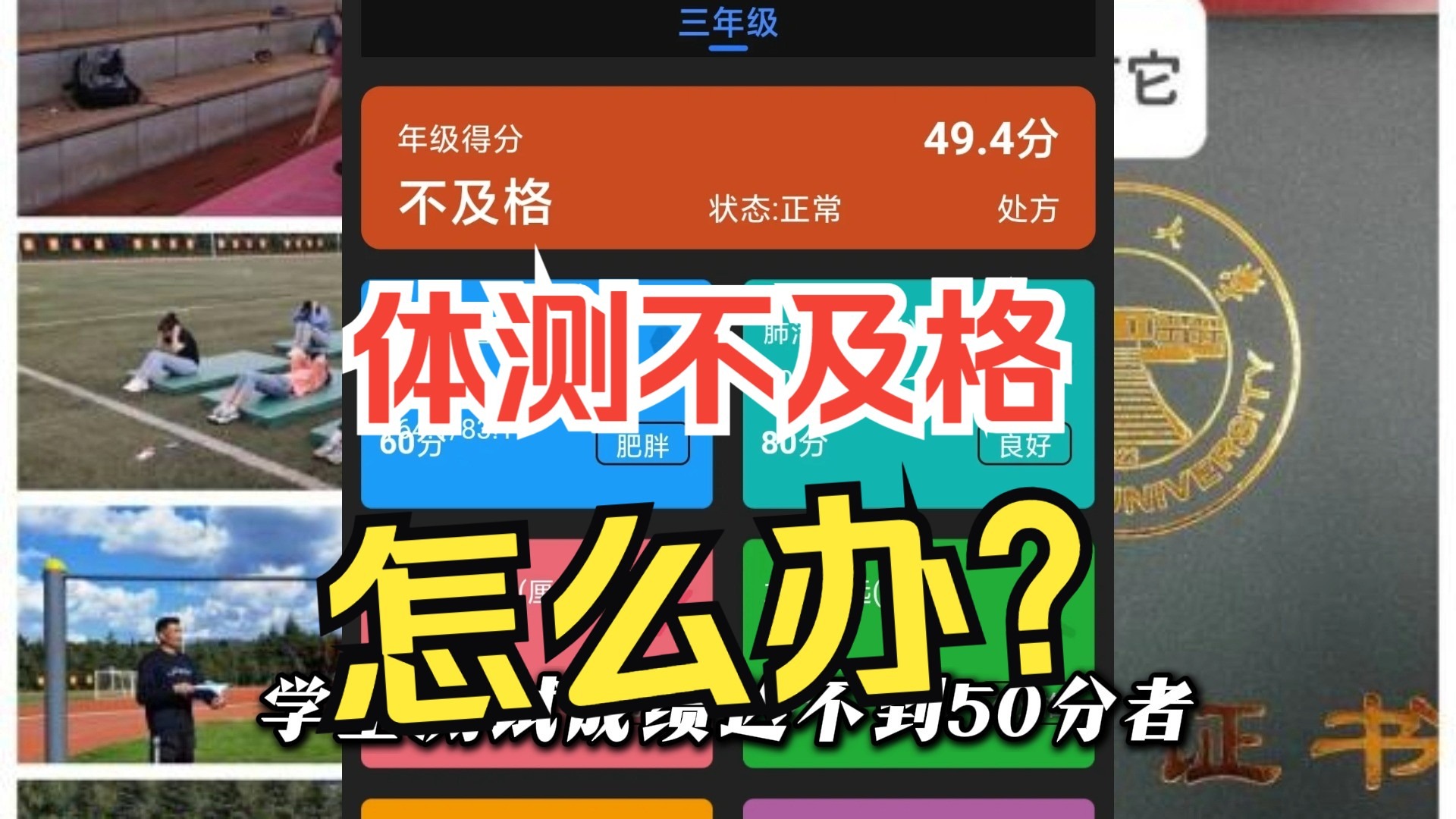 大学生体测不及格会怎么样