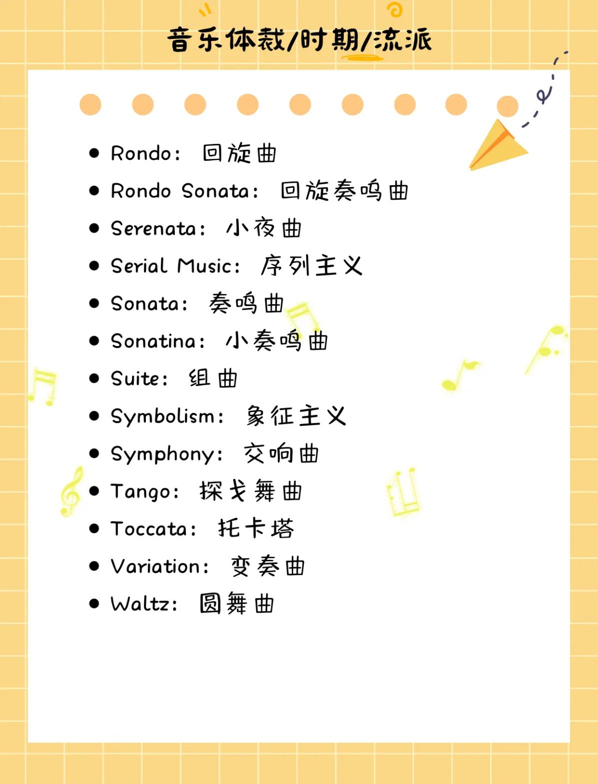 音乐术语里的piu,cresc是什么意?