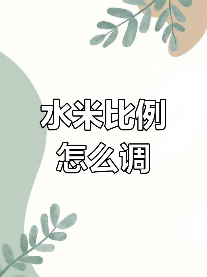 米饭米和水的比例是多少