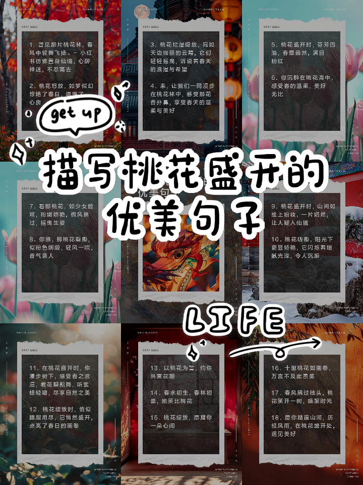 描写春天桃花盛开的句子