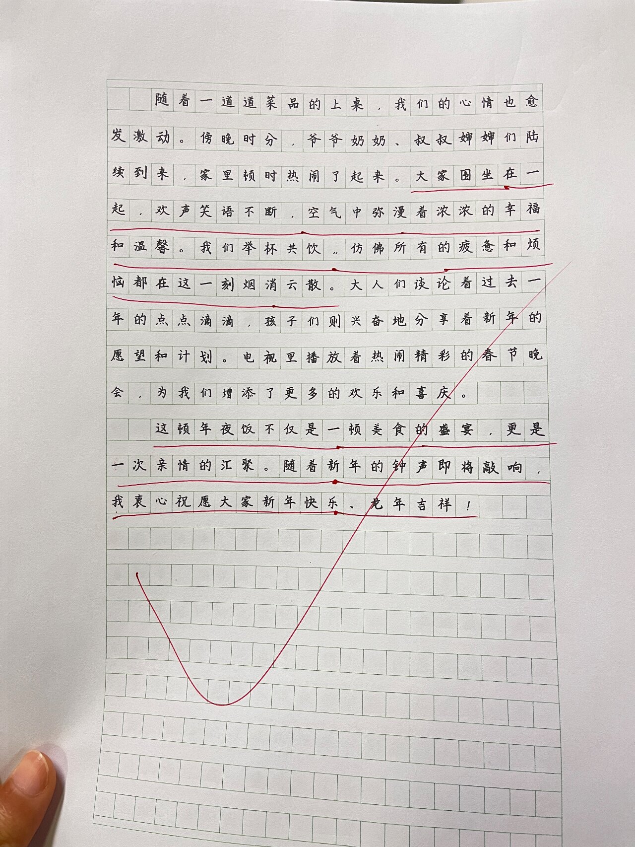 过除夕吃年夜饭作文100字